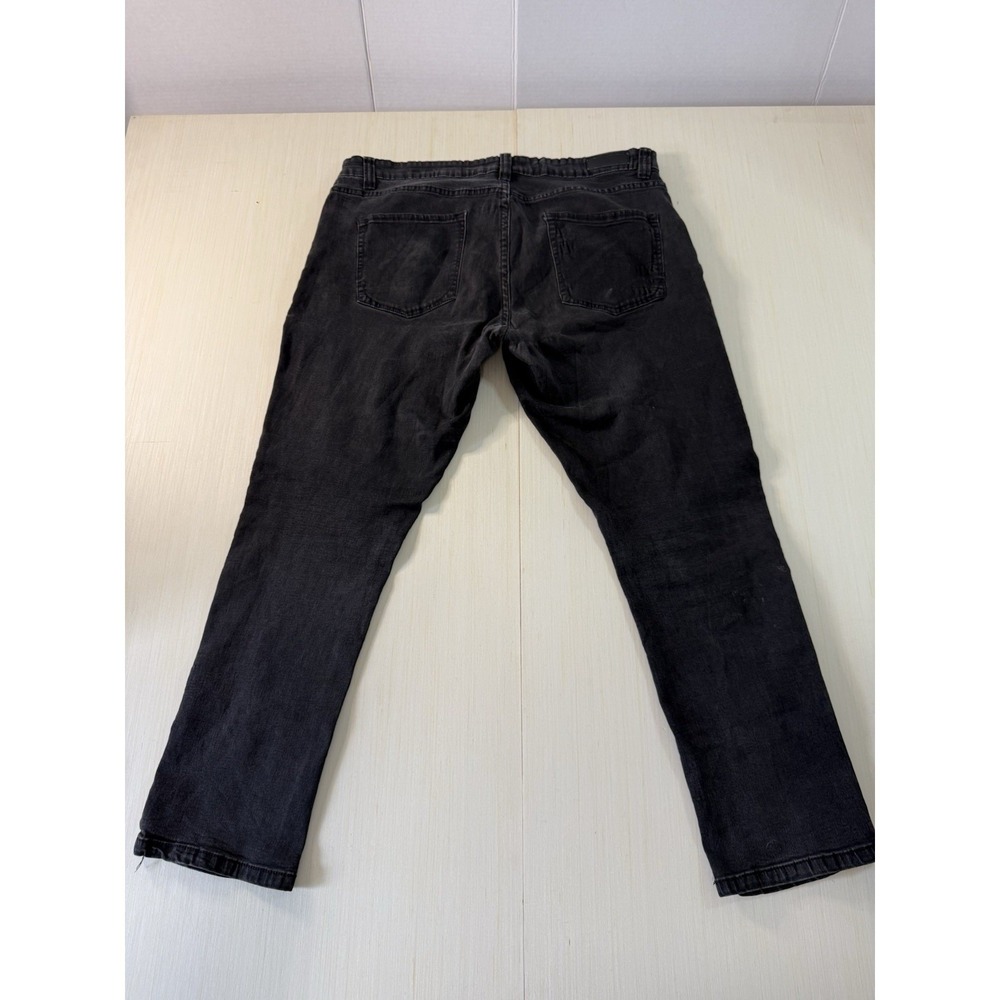 Kenneth Cole Men's Straight Leg Jeans Black Denim 5-Pocket Button Zip - Picture 2 of 9
